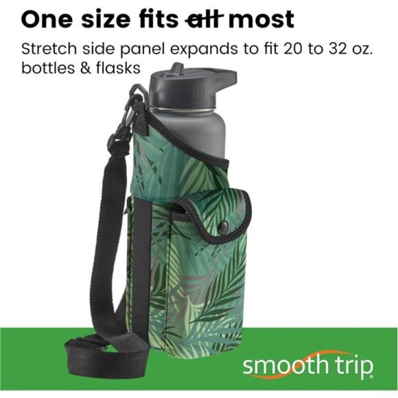 Water Bottle Holder -Insulating Neoprene Water Bottle Sling Bag with Phone Pouch - Picture 4 of 7